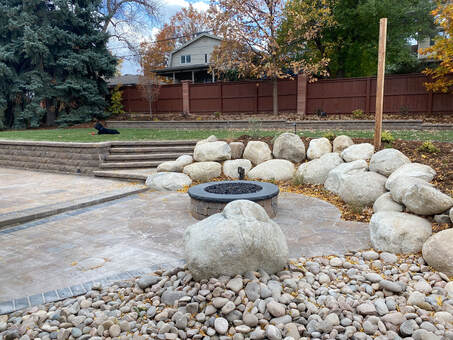 GAS FIRE PIT WITH BOULDERS